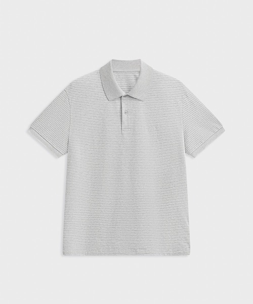 MODE COMMUTER(モードコミューター)の「Yarn-Dyed Striped S/S Polo Shirt(ポロシャツ・メンズ・グレー・SMALL/MEDIUM/LARGE)」の9枚目の写真