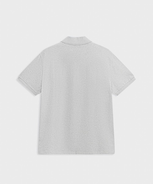 MODE COMMUTER(モードコミューター)の「Yarn-Dyed Striped S/S Polo Shirt(ポロシャツ・メンズ・グレー・SMALL/MEDIUM/LARGE)」の10枚目の写真