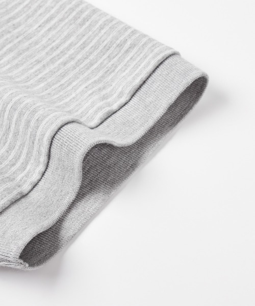 MODE COMMUTER(モードコミューター)の「Yarn-Dyed Striped S/S Polo Shirt(ポロシャツ・メンズ・グレー・SMALL/MEDIUM/LARGE)」の4枚目の写真
