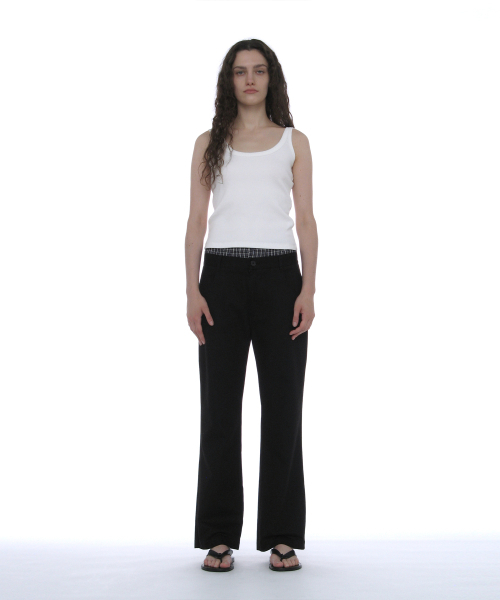 PARTIMENTO WOMEN(パルティメントウィメン)の「ダブルウエストチノパンツ_ブラック(その他パンツ・レディース・その他・SMALL/MEDIUM)」の2枚目の写真