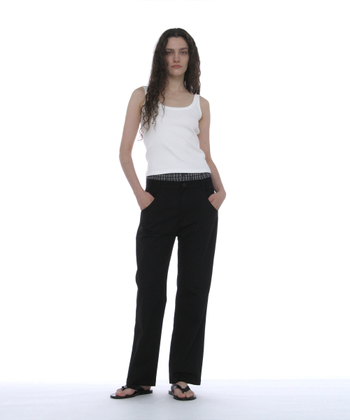 PARTIMENTO WOMEN(パルティメントウィメン)の「ダブルウエストチノパンツ_ブラック(その他パンツ・レディース・その他・SMALL/MEDIUM)」の7枚目の写真