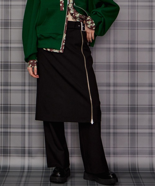MAISON SPECIAL(メゾンスペシャル)の「【2026Autumn PRE-ORDER】Zipper Skirt Set Pants/ファスナースカートセットパンツ(その他パンツ・レディース・ブラック/マルチ・36/38)」の3枚目の写真
