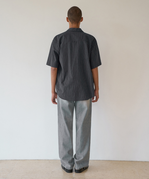 TRIP LE SENS(トリップ ル センス)の「ピンストライプハーフシャツ_ブラック(シャツ/ブラウス・メンズ・その他・MEDIUM/LARGE)」の3枚目の写真