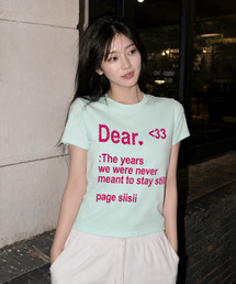 DEAR プリンティングスタンダードフィット半袖Tシャツミント