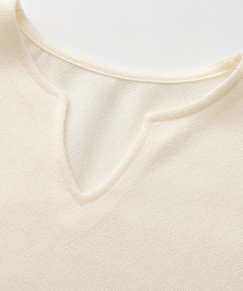CIRCLEE(サークリー)の「CIRCLEE(サークリー)Vネックロングスリーブトップス(Tシャツ/カットソー・メンズ・ブラウン/オフホワイト・L/M/XL)」の7枚目の写真
