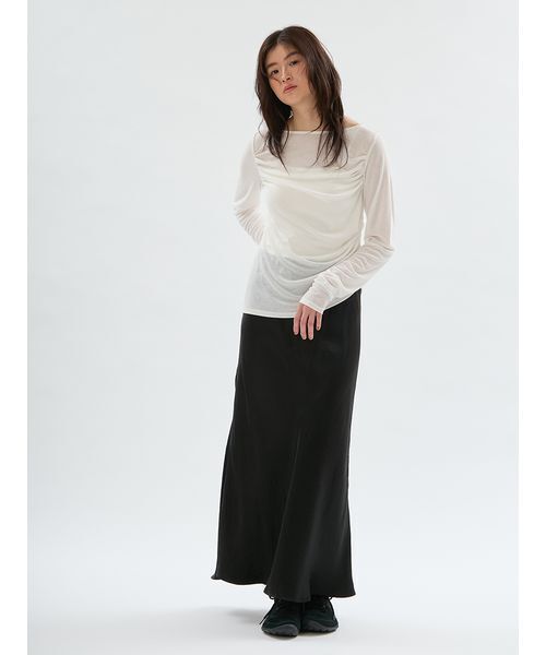 emmi(エミ)の「アシンメトリードレープカットソー(Tシャツ/カットソー・レディース・ブラウン/ブラック/オフホワイト・F)」の21枚目の写真