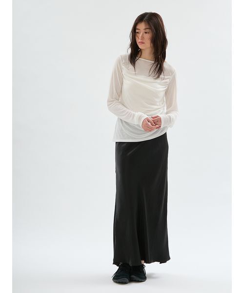 emmi(エミ)の「アシンメトリードレープカットソー(Tシャツ/カットソー・レディース・ブラウン/ブラック/オフホワイト・F)」の22枚目の写真