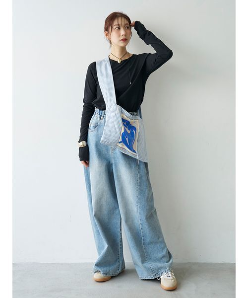 emmi(エミ)の「アシンメトリードレープカットソー(Tシャツ/カットソー・レディース・ブラウン/ブラック/オフホワイト・F)」の14枚目の写真