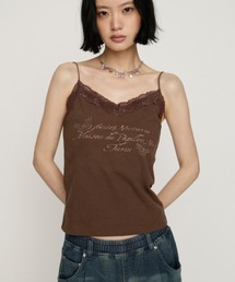 LACE CAMI LOGO TOPS レースキャミロゴトップス 夏服 秋服
