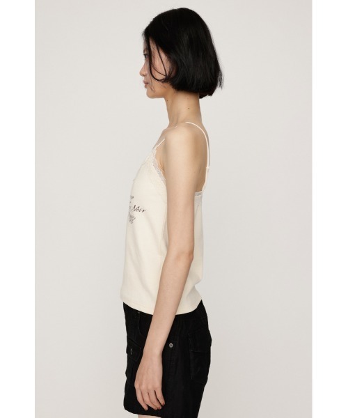 SLY(スライ)の「LACE CAMI LOGO TOPS レースキャミロゴトップス 夏服 秋服(キャミソール・レディース・ブラウン/オフホワイト/ライトブラック・FREE)」の7枚目の写真