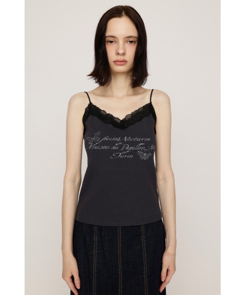 SLY(スライ)の「LACE CAMI LOGO TOPS レースキャミロゴトップス 夏服 秋服(キャミソール・レディース・ブラウン/オフホワイト/ライトブラック・FREE)」の14枚目の写真