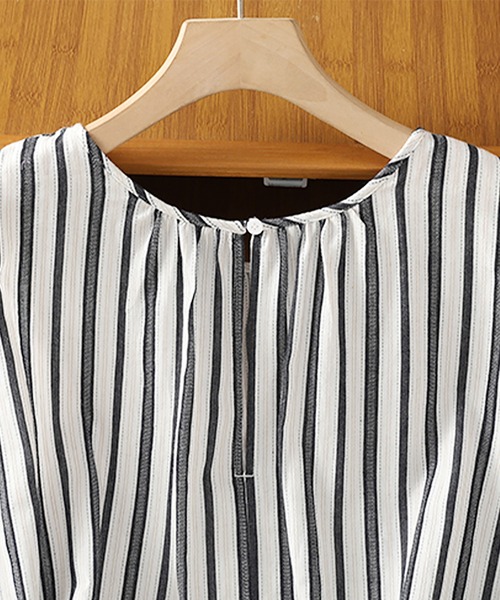 Doux Belle(ドゥーベル)の「フレアシルエットノースリーブトップス(シャツ/ブラウス・レディース・ストライプ・MEDIUM/LARGE/X-LARGE)」の11枚目の写真