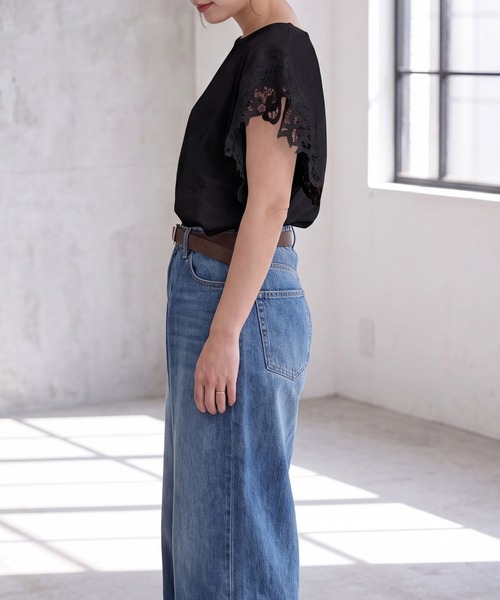 SELECT LEVERY(セレクトリベリー)の「袖レースTシャツ(Tシャツ/カットソー・レディース・ミント/オフホワイト/ブラック・LARGE/MEDIUM)」の22枚目の写真