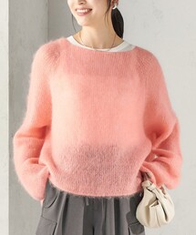 〈手洗い可能〉キッド モヘヤ 畦 プルオーバー