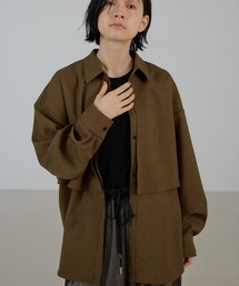 NOMINE（ノミネ）の「チェック/オックス ロングヨーク オーバーサイズ シャツ｜ユニセックス セットアップ対応 レイヤード風（シャツ/ブラウス）」