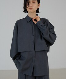 NOMINE（ノミネ）の「チェック/オックス ロングヨーク オーバーサイズ シャツ｜ユニセックス セットアップ対応 レイヤード風（シャツ/ブラウス）」
