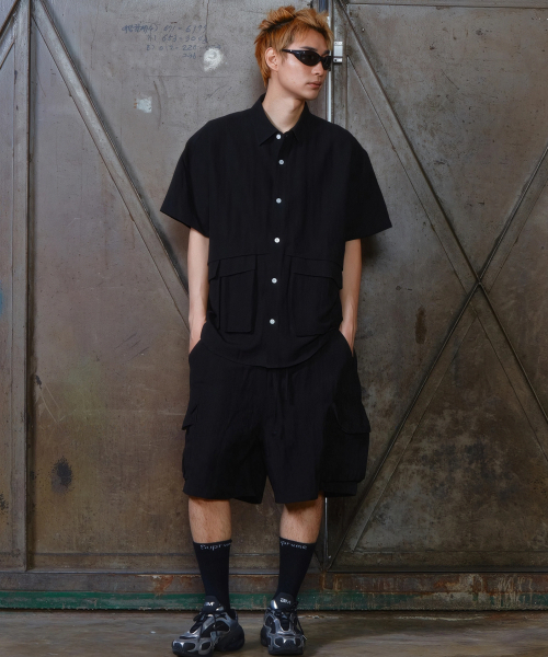 NIGHTWORKDEPT(ナイトワークデプト)の「Loose Fit Utility Linen Set-Up_Black(シャツ/ブラウス・レディース・その他・MEDIUM/SMALL)」の5枚目の写真