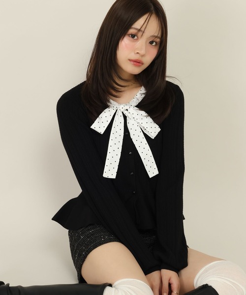 Heather(ヘザー)の「ペプラムリボンニット 1063905(ニット/セーター・レディース・アイボリー/ブラック/ブラウン・FREE)」の17枚目の写真