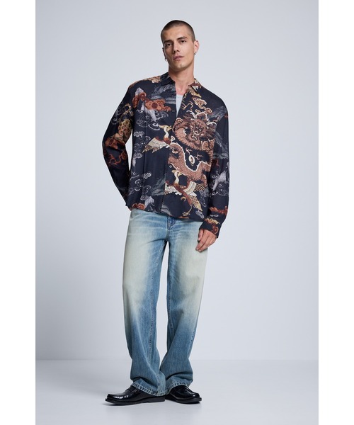 Desigual（デシグアル）の「オリエンタル柄プリント長袖シャツ（シャツ/ブラウス・メンズ・ブラウン・XS/S/M/L/XL）」の4枚目の写真