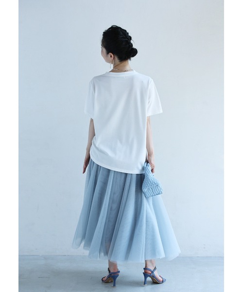 cawaii(カワイイ)の「紫陽花シャーリングTシャツトップス(シャツ/ブラウス・レディース・ホワイト/ブラック・FREE)」の14枚目の写真
