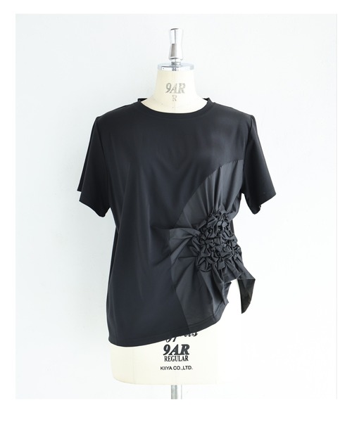 cawaii(カワイイ)の「紫陽花シャーリングTシャツトップス(シャツ/ブラウス・レディース・ホワイト/ブラック・FREE)」の16枚目の写真