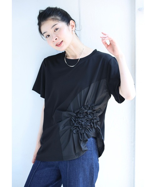cawaii(カワイイ)の「紫陽花シャーリングTシャツトップス(シャツ/ブラウス・レディース・ホワイト/ブラック・FREE)」の17枚目の写真