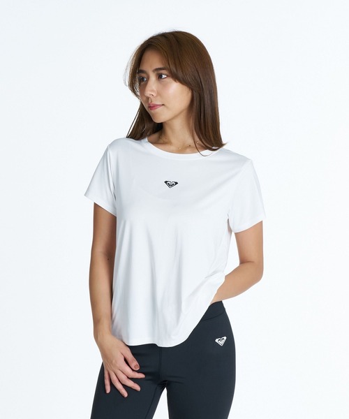ROXY(ロキシー)の「ROXY FITNESS MY 1ST ROXY TEE 3DポイントロゴTシャツ /速乾/UVカット/水陸両用 【2026年秋冬モデル】/ロキシー(Tシャツ/カットソー・レディース・グレー/コーラル/ホワイト/ブラック/ミント・LARGE/SMALL/MEDIUM)」の2枚目の写真