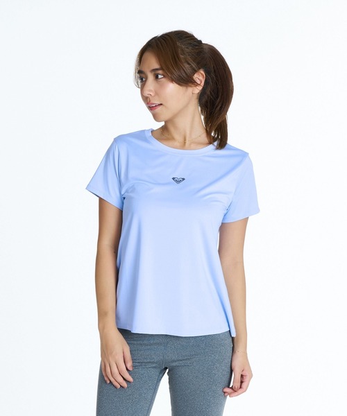 ROXY(ロキシー)の「ROXY FITNESS MY 1ST ROXY TEE 3DポイントロゴTシャツ /速乾/UVカット/水陸両用 【2026年秋冬モデル】/ロキシー(Tシャツ/カットソー・レディース・グレー/コーラル/ホワイト/ブラック/ミント・LARGE/SMALL/MEDIUM)」の4枚目の写真
