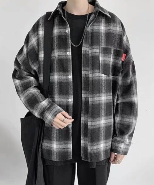 ampm(エーエムピーエム)の「ヴィンテージチェックオーバーシャツ(シャツ/ブラウス・メンズ・レッド/ブルー/ブラック・L/XL)」の8枚目の写真