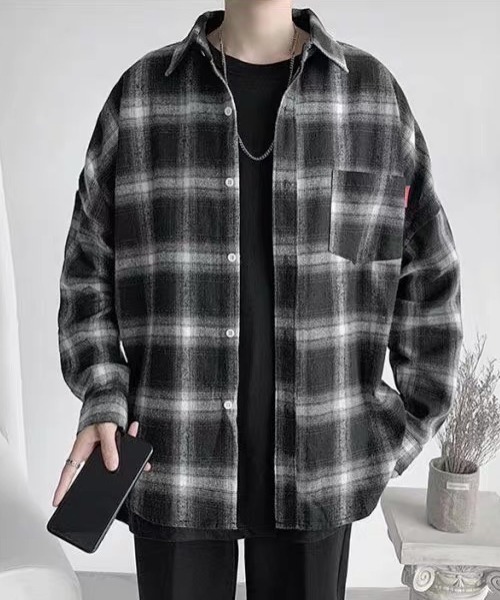 ampm(エーエムピーエム)の「ヴィンテージチェックオーバーシャツ(シャツ/ブラウス・メンズ・レッド/ブルー/ブラック・L/XL)」の7枚目の写真