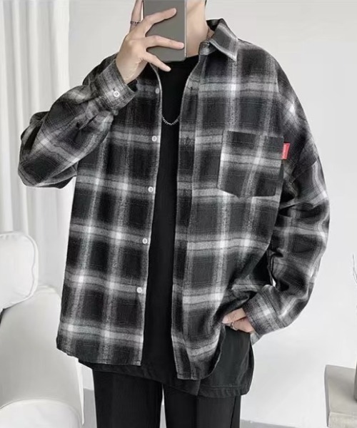 ampm(エーエムピーエム)の「ヴィンテージチェックオーバーシャツ(シャツ/ブラウス・メンズ・レッド/ブルー/ブラック・L/XL)」の13枚目の写真
