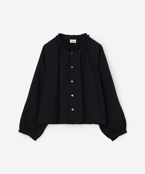 LE GLAZIK(ルグラジック)の「LE GLAZIK | ブロードワッシャー ラッフルシャツ WOMEN(シャツ/ブラウス・レディース・ブラック・36)」の2枚目の写真