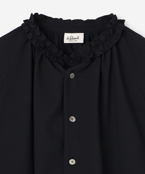 LE GLAZIK(ルグラジック)の「LE GLAZIK | ブロードワッシャー ラッフルシャツ WOMEN(シャツ/ブラウス・レディース・ブラック・36)」の4枚目の写真
