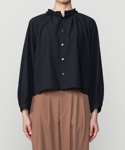 LE GLAZIK(ルグラジック)の「LE GLAZIK | ブロードワッシャー ラッフルシャツ WOMEN(シャツ/ブラウス・レディース・ブラック・36)」の7枚目の写真
