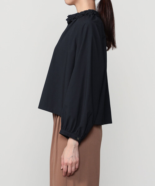 LE GLAZIK(ルグラジック)の「LE GLAZIK | ブロードワッシャー ラッフルシャツ WOMEN(シャツ/ブラウス・レディース・ブラック・36)」の8枚目の写真