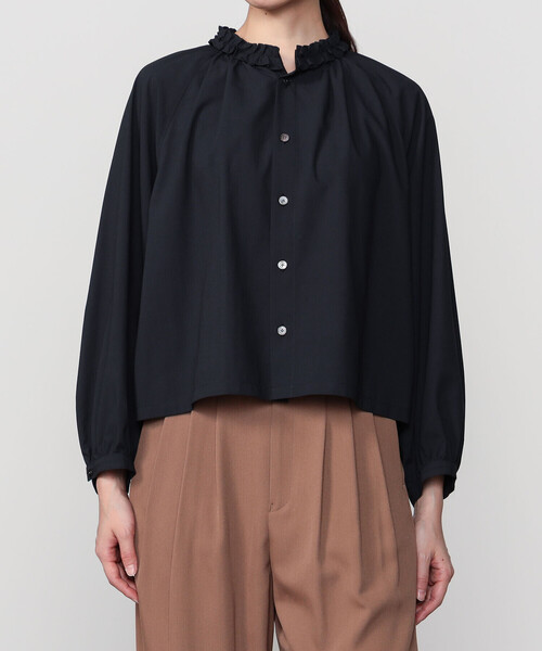 LE GLAZIK(ルグラジック)の「LE GLAZIK | ブロードワッシャー ラッフルシャツ WOMEN(シャツ/ブラウス・レディース・ブラック・36)」の10枚目の写真