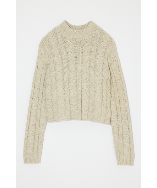 MOUSSY(マウジー)の「【26年AW新作】BACK OPEN CABLE KNIT プルオーバー(ニット/セーター・レディース・レッド/ブラック/ネイビー/ライトベージュ・FREE)」の2枚目の写真