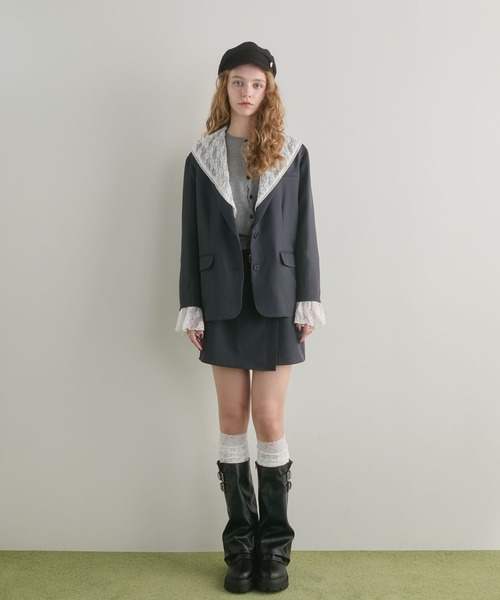 archives(アルシーヴ)の「【SET UP対応】ベルト付きラップ台形ミニSK(スカート・レディース・ブラウン/ブラック/チャコールグレー・MEDIUM)」の7枚目の写真