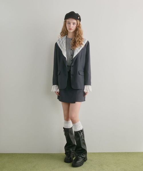 archives(アルシーヴ)の「【SET UP対応】ベルト付きラップ台形ミニSK(スカート・レディース・ブラウン/ブラック/チャコールグレー・MEDIUM)」の8枚目の写真