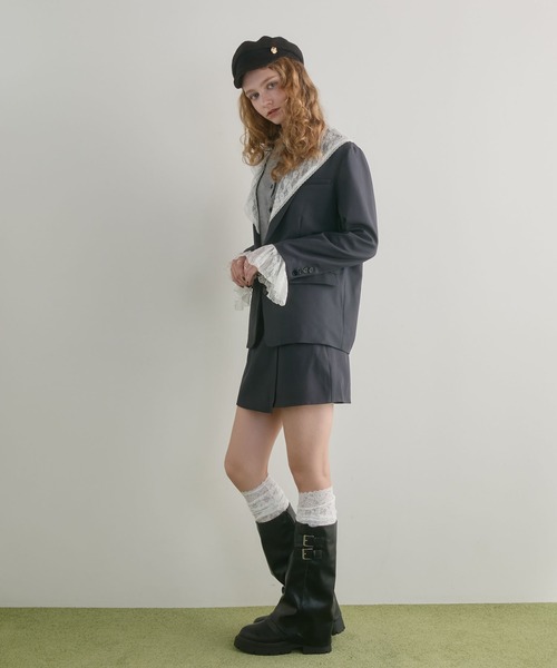 archives(アルシーヴ)の「【SET UP対応】ベルト付きラップ台形ミニSK(スカート・レディース・ブラウン/ブラック/チャコールグレー・MEDIUM)」の10枚目の写真