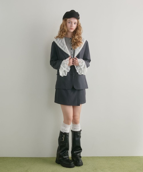 archives(アルシーヴ)の「【SET UP対応】ベルト付きラップ台形ミニSK(スカート・レディース・ブラウン/ブラック/チャコールグレー・MEDIUM)」の12枚目の写真