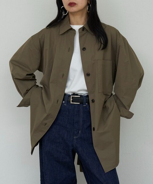 russet(ラシット)の「シャツジャケット(シャツ/ブラウス・レディース・カーキ/ベージュ・FREE)」の2枚目の写真