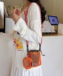 Pochi Pouch（ポチポーチ）の「Pochi Pouch/【ミニポーチ付き】ドローストリング メッシュショルダーバッグ / パラコード 巾着ミニバッグ（ショルダーバッグ）」