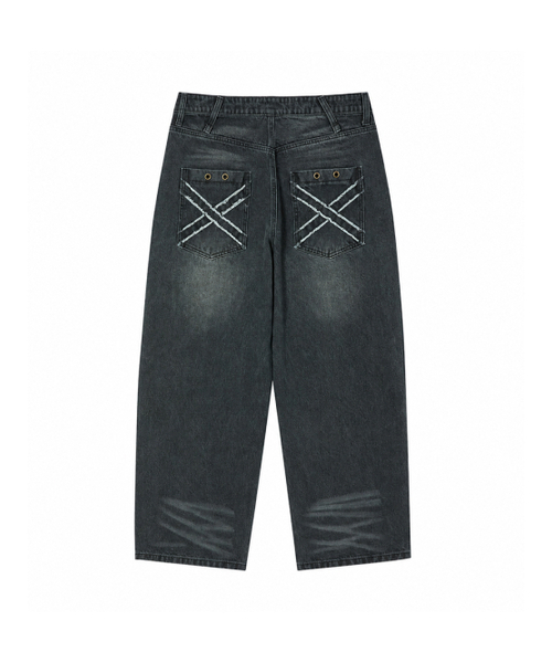 NYXX(エヌワイエックスエックス)の「CROSS APLIQUE DENIM BLACK(デニムパンツ・レディース・その他・SMALL/MEDIUM)」の3枚目の写真