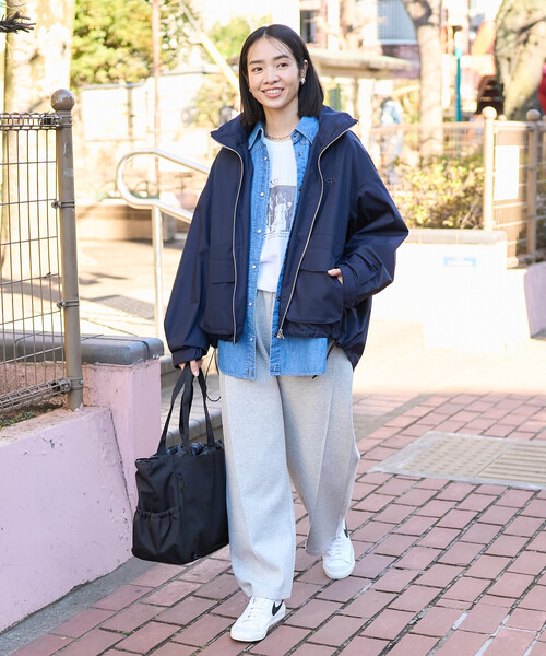 FREAK'S STORE(フリークスストア)の「ボンディングカーブワイドパンツ(スウェットパンツ・レディース・チャコール/グレー/オフホワイト・MEDIUM/SMALL)」の5枚目の写真