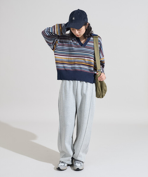 FREAK'S STORE(フリークスストア)の「ボンディングカーブワイドパンツ(スウェットパンツ・レディース・チャコール/グレー/オフホワイト・MEDIUM/SMALL)」の10枚目の写真