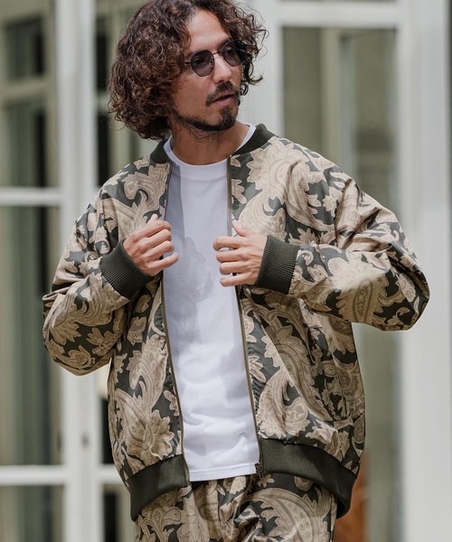 CAMBIO(カンビオ)の「mj11894-Paisley Allover Blouson 総柄ブルゾン(CAM26AW-017)(ブルゾン・メンズ・オリーブ系/ブルーグリーン/グレー系その他・L/M/S)」の2枚目の写真