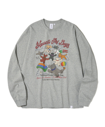 スカイ ドッグ ロングスリーブTシャツ_メランジグレー