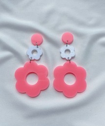 レトロフラワー アクリルピアス