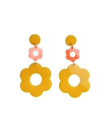 レトロフラワー アクリルピアス